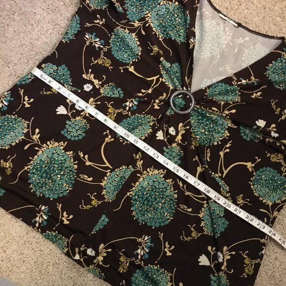 Y2K Vintage Made in Canada Retro Floral Empress Waist Tee With Shirt Clip - Picture 13 of 16